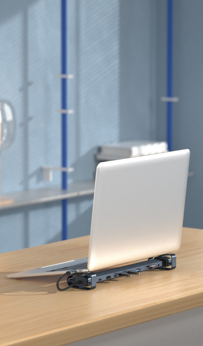 NÖRDIC DOCK-171 USB-C Docking Station - HDMI, USB 3.0, RJ45, 3.5mm jack, TF/Micro SD card reader - Thunderbolt 3/4 - Black