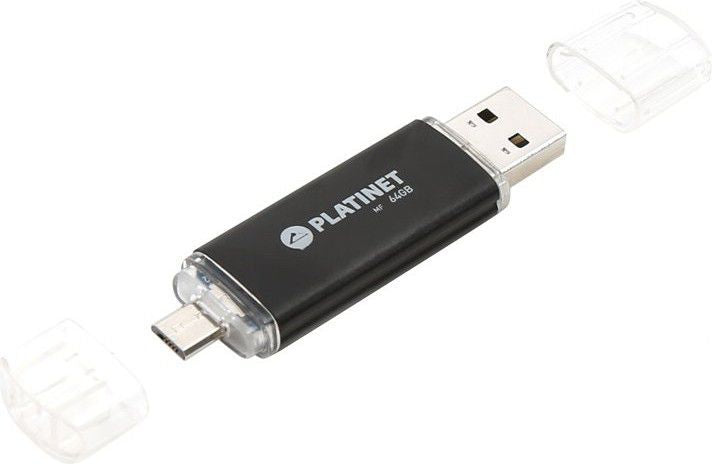 Platinet PMFA64B USB flash drive 64 GB USB Type-A / Micro-USB 2.0 Zwart