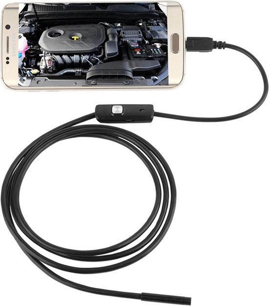 Endoscoop camera - 7mm kop en 2m kabel - 720p HD - Te gebruiken met android telefoons of desktop (USB-A, USB-C, Micro USB)