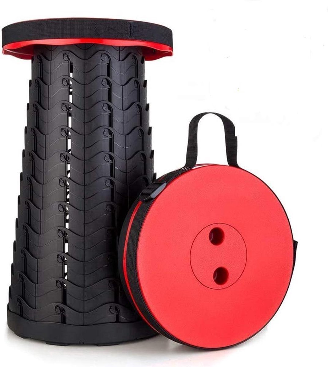 Opvouwbare kruk - Tot 100 KG - Rood/Zwart