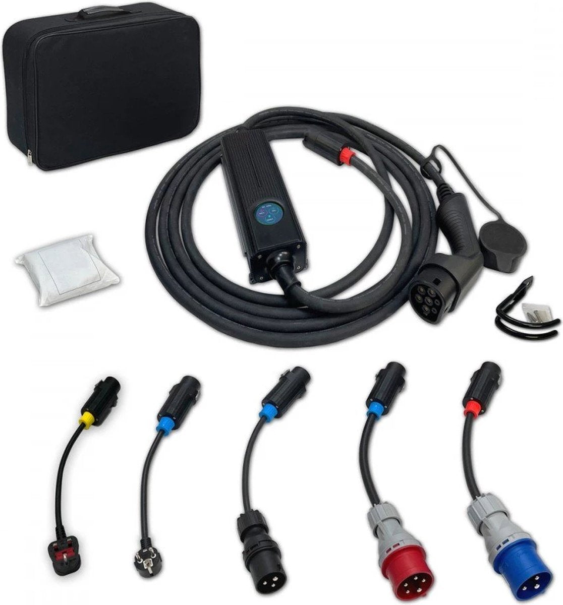 EM2GO EM016ACCAD AC Draagbare Laadstation - Type2 - 230/400V - 16A - IP66 - 6m - Zwart
