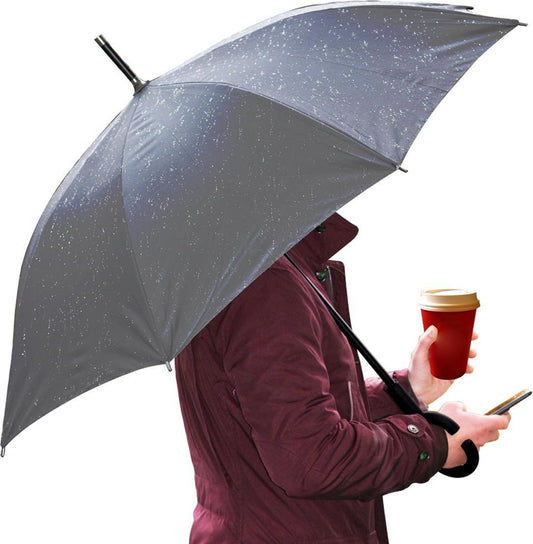 PLATINET PLUCHB Umbrella with C handle semi-automatic polyester black