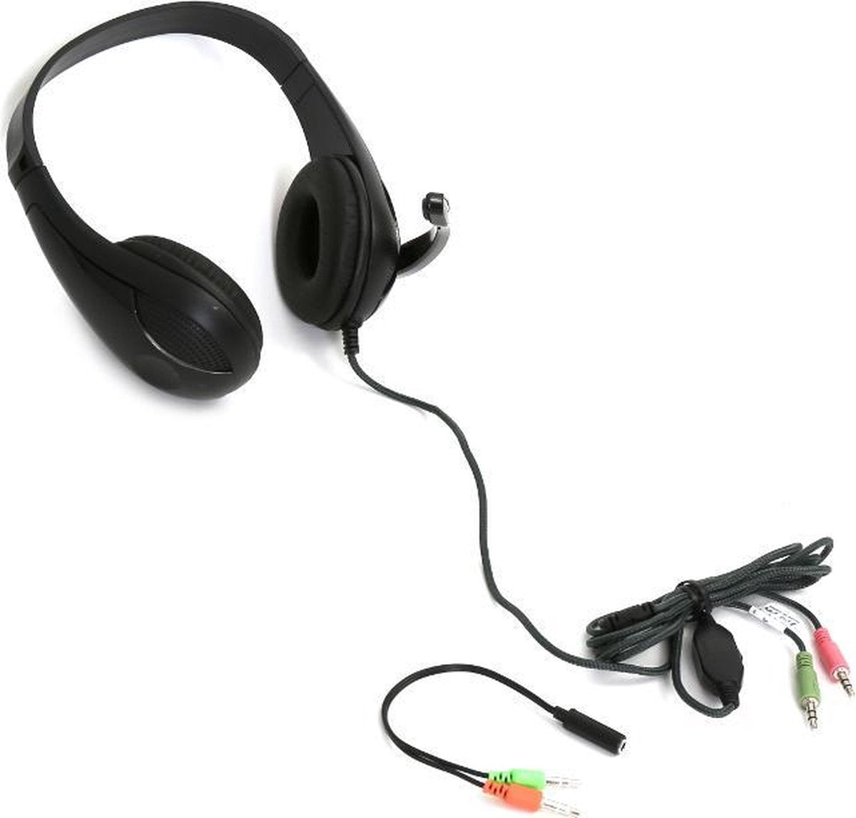 Platinet FH4008B - Stereo Headset - Zachte Oorschelpen - Lange kabel - Met Microfoon - Zwart