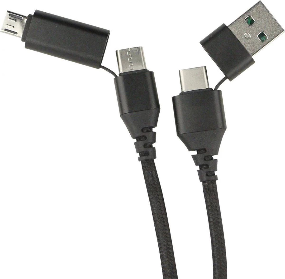 Fontastic 252020 USB-C to USB-C multi cable - USB-A, Micro-USB - 1.2m - Black