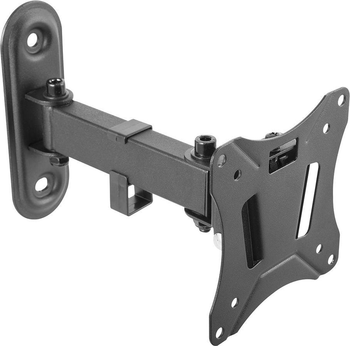 DELTACO OFFICE ARM-0250, Tiltable, swivel, TV bracket, foldable, 13"- 27 inch, max. 25 kg, black