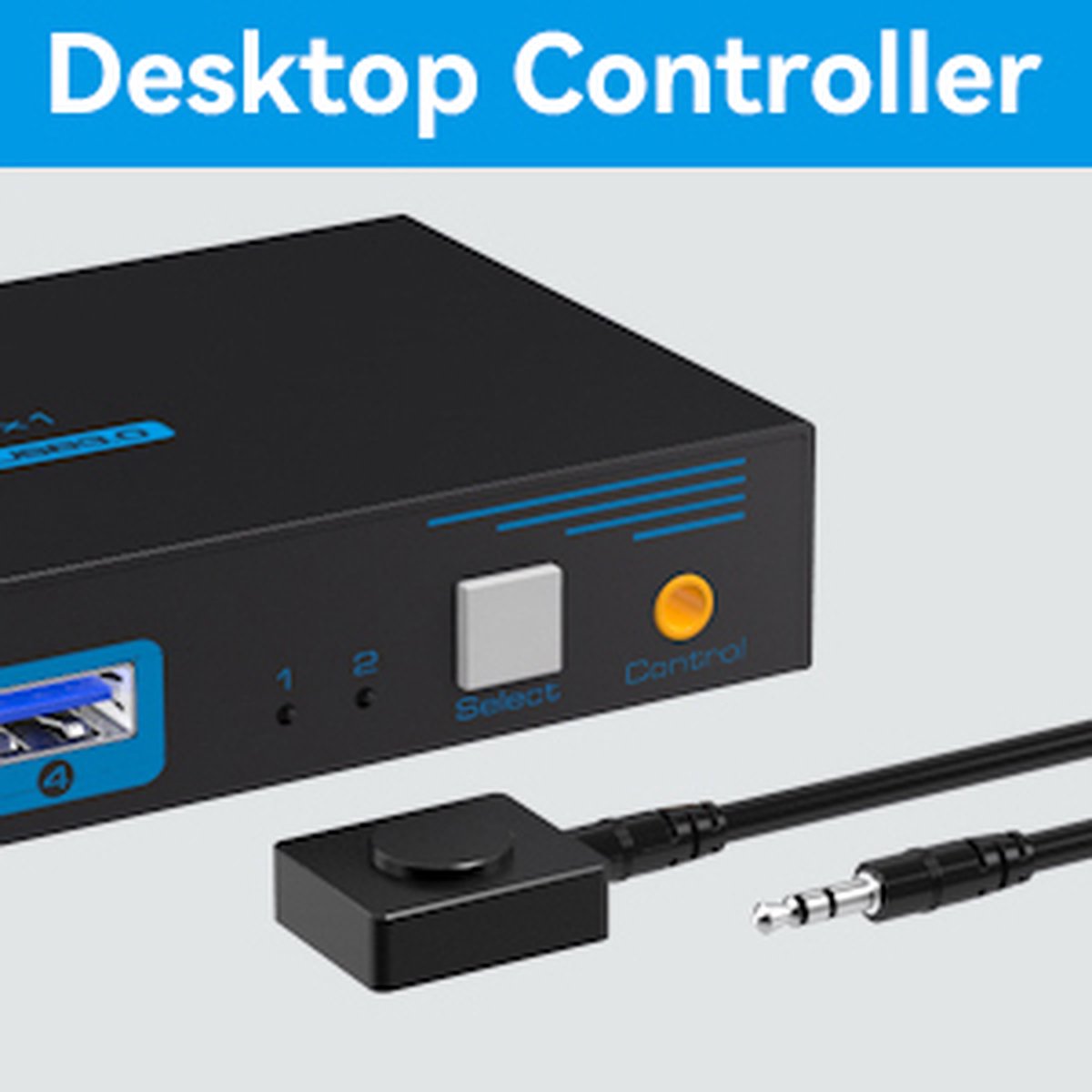NÖRDIC KVM-150 KVM Switch - Displayport naar USB - 8K60Hz 4K144Hz, 4xUSB 3.1 - Zwart