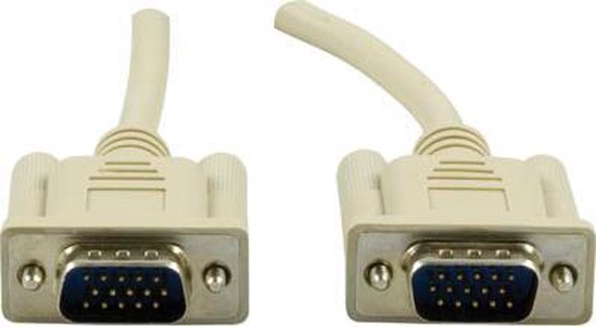 DELTACO DEL-39A, VGA mannelijk naar VGA mannelijk, grijs - 2 meter