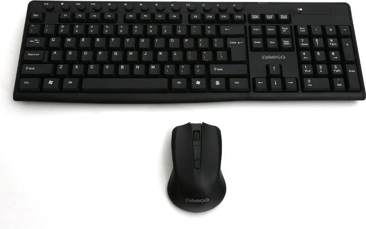 Omega OKM071B, toetsenbord met muis RF Draadloos QWERTY Amerikaans Engels, zwart