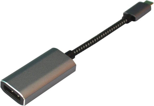 NÖRDIC USBC-N1196, USB-C naar DisplayPort adapter, Ultra HD 4K 60Hz, Aluminium, Space grey