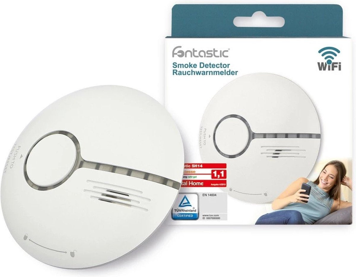 Fontastic 253997 Smoke Detector Wi-Fi compatible with Android and iOS