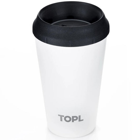 TOPL TPL12OW Vacuüm isoleerbeker - Roestvrijstaal - Met slimme deksel - 354 ML - Wit