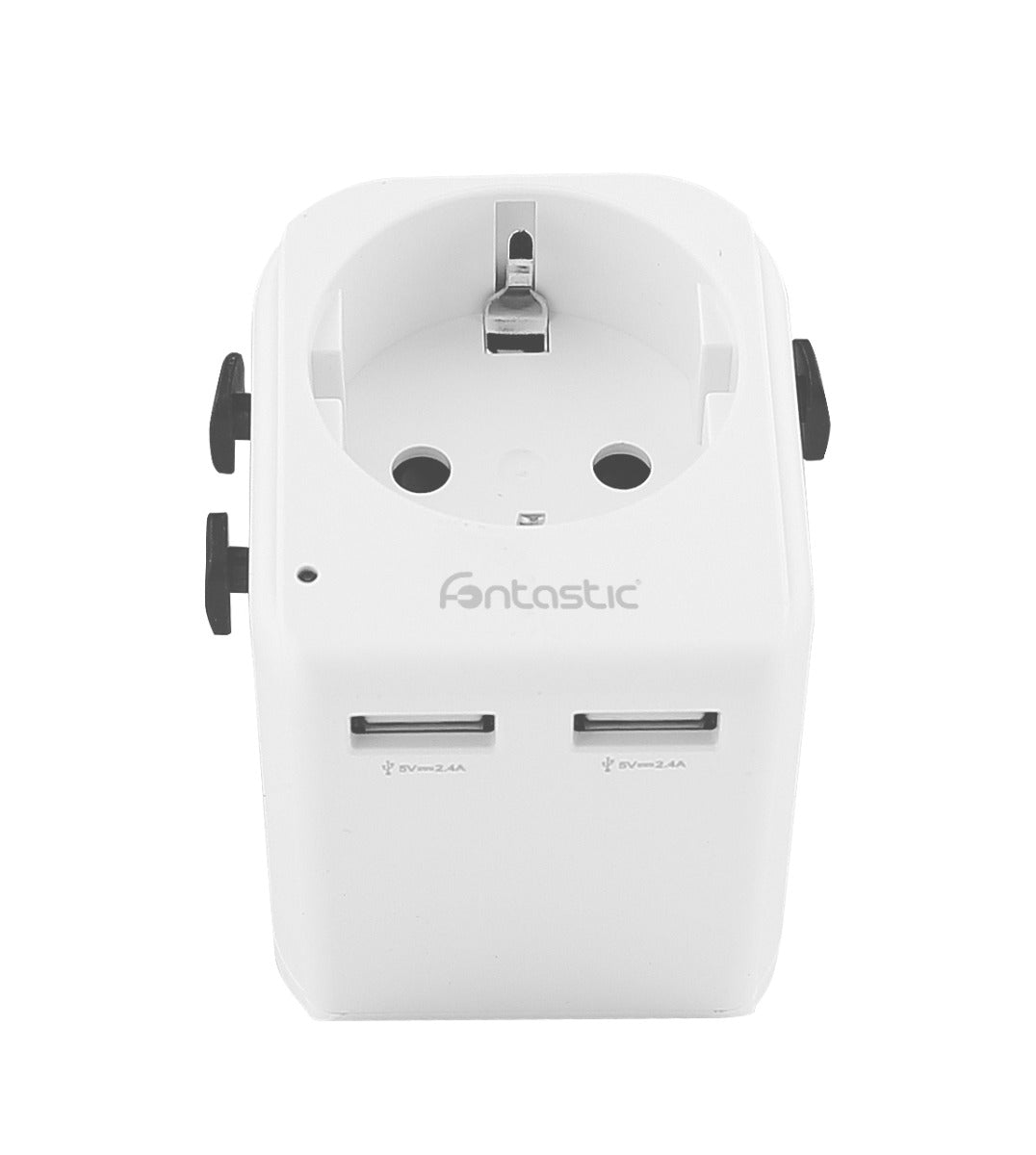 Fontastic 263521 Universele Wereld Adapter - USB - 100 Landen -USA/UK/AUS - 250V/2500W - Wereldstekker