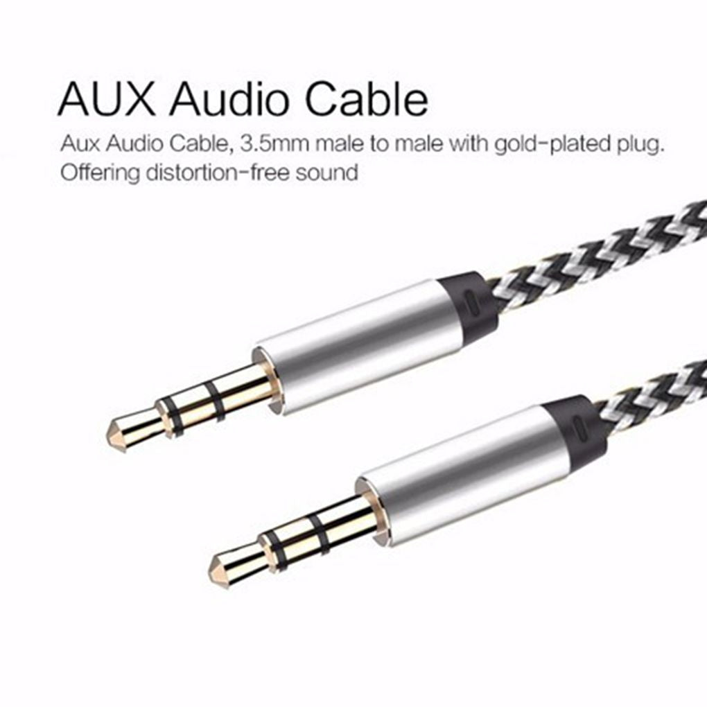 NÖRDIC AD-116 3.5mm Audio Cable - 3-pole - AUX - 1m - Silver/Black