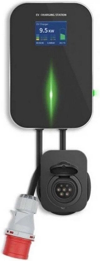 EM2GO EM011AS0B AC Walbox/Laadstation - 11KW - Type2 - 400V - 16A - IP66 - 1,5m - Zwart