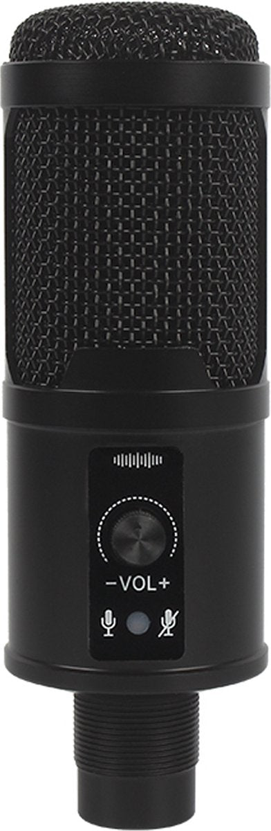 Platinet VGMTB2 VARR Gaming microfoon TUBE - USB vlogging, podcasting & studio microfoon incl. tripod en plopkap - zwart