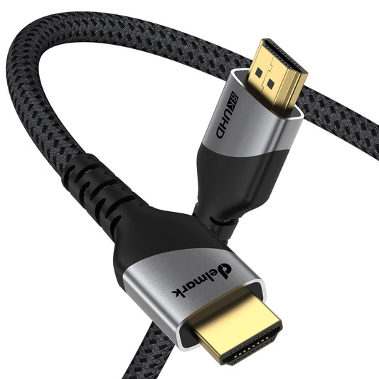 Delmark HDMI 2.1 kabel - 8K60Hz 4K120Hz - Vergulde connectoren - Nylon gevlochten - Grijs
