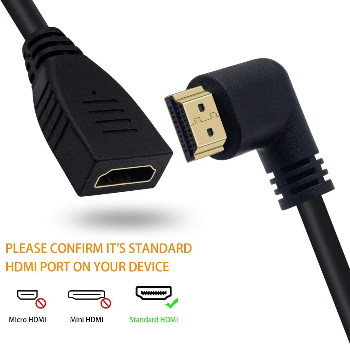 NÖRDIC HDMI-N5025 - HDMI-adapter - 8K60Hz/4k120Hz 48Gbps - Mannelijk naar Vrouwelijk - 18cm