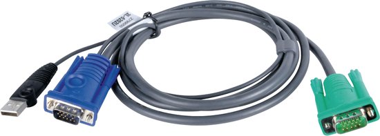 Aten 2L5203U toetsenbord-video-muis (kvm) kabel 3 m Zwart