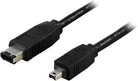 Deltaco FW-9 2m Black firewire cable