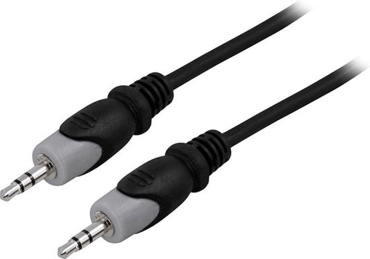 DELTACO MM-153, 3.5mm - 3.5mm Zwart, Grijs audio kabel, 10m
