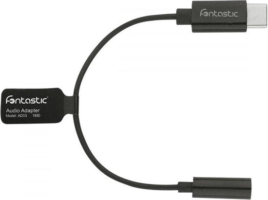 Fontastic 253874 USB-C to 3.5mm Jack Audio Adapter - Black