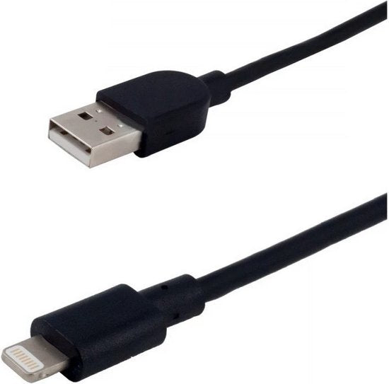 Fontastic 434631 Oplaad/DataKabel USB-A 2.0 naar Lightning - 1.2 m - Zwart