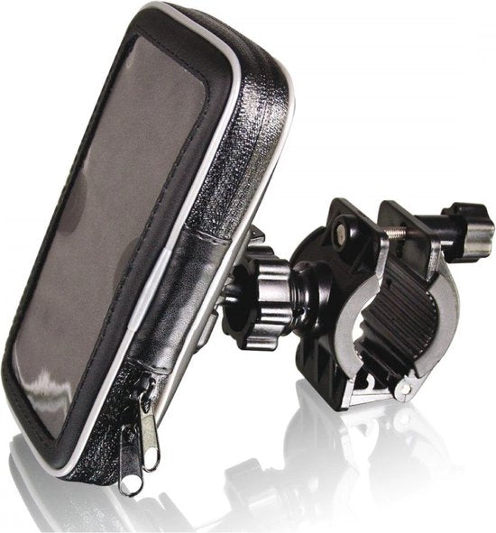 Fontastic 230967 HAUNFHSET-7 Bicycle Phone Holder + Protective Bag - Splashproof 360 Degree Rotation - Black