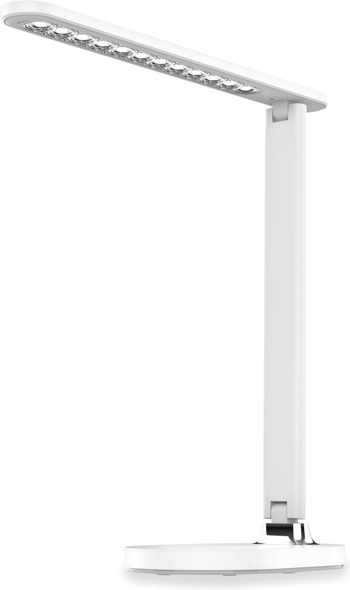 Platinet PDL081W LED Bureaulamp 18W met ingebouwde draadloze oplader (QI) voor smartphones, AirPods etc. wit