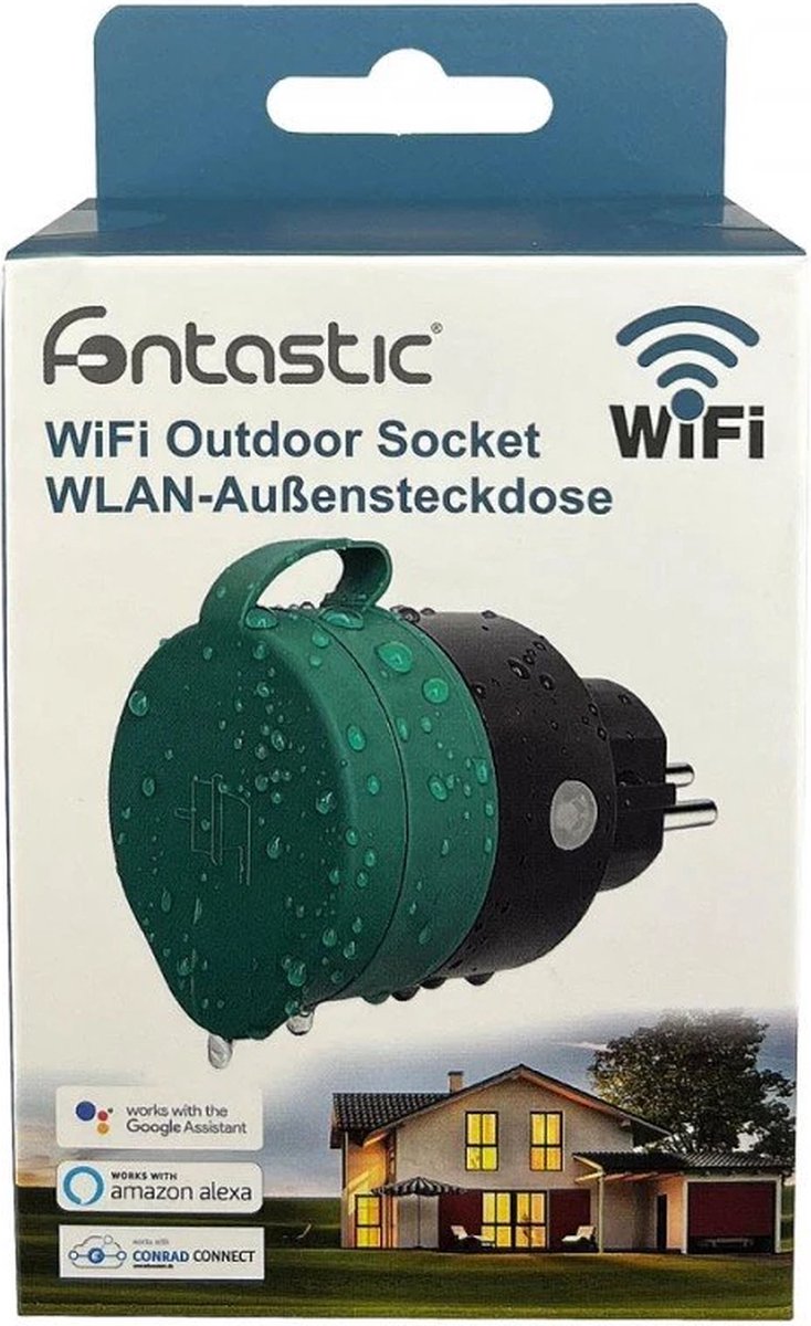 Fontastic 255885 Smart Buitenstopcontact - Wi-Fi - IP 44 - 3680W - WLAN-radio-aansluiting