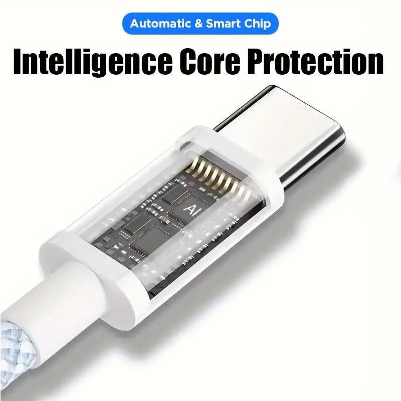 NÖRDIC USBC-510 USB-C to USB-C Cable - USB2.0 - 2.4A - 480Mbps - 60W - 1m - White