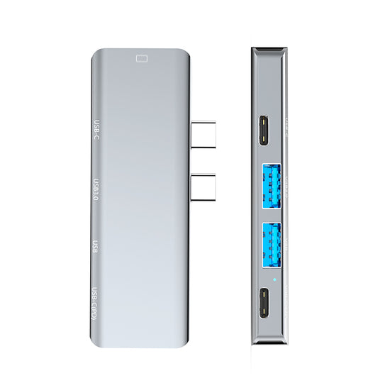 NÖRDIC DOCK-175 USB-C Dockingstation - 1xHDMI 4K30Hz, 1xUSB-A 2.0, 1xUSB-A 3.0, 1xUSB-C 100W PD - Grijs