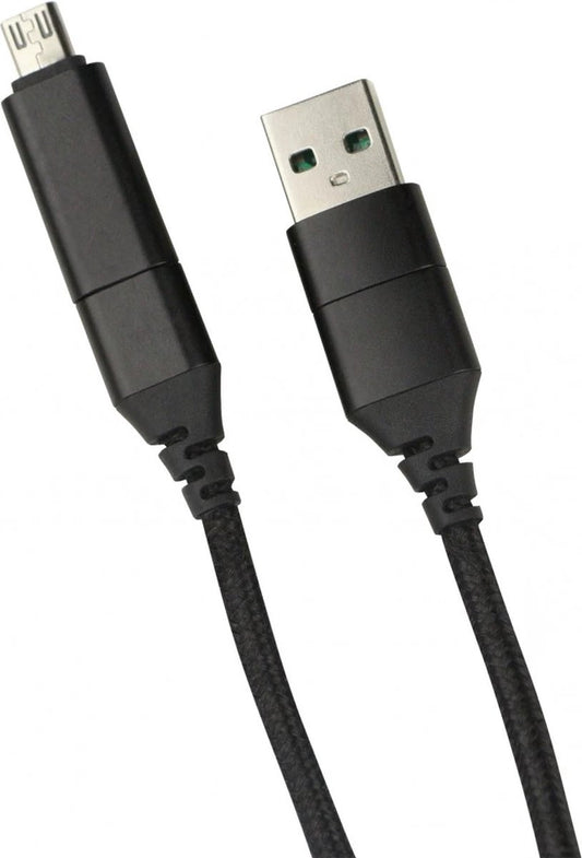 Fontastic 252020 USB-C naar USB-C multi kabel - USB-A, Micro-USB - 1.2m - Zwart