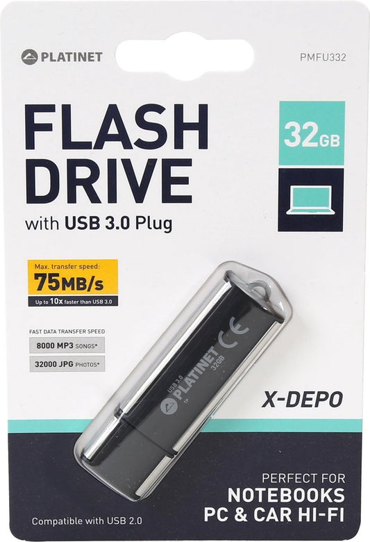 Platinet PMFU332 USB 3.0 flash drive 32GB zwart