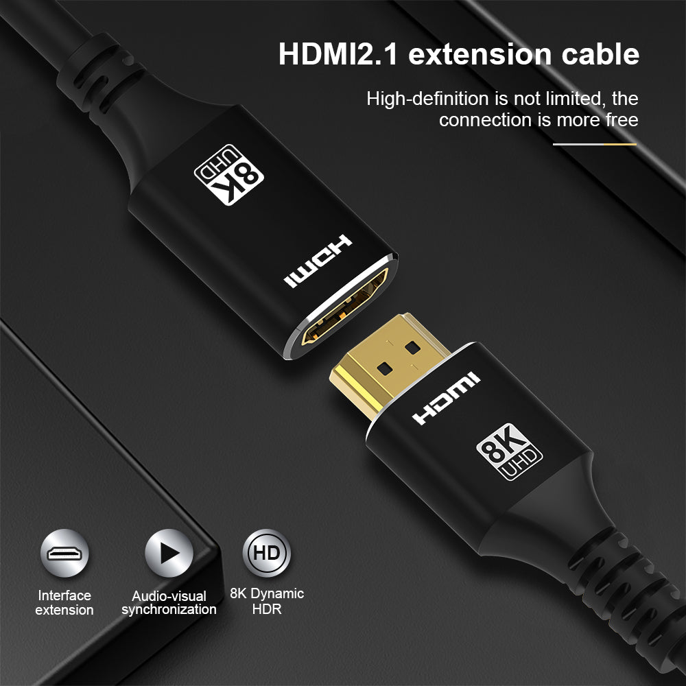 NÖRDIC HDMI-459 HDMI Verlengkabel - Ultra High Speed - 2.1 - 8K60Hz - 48Gbps - 3m - Zwart