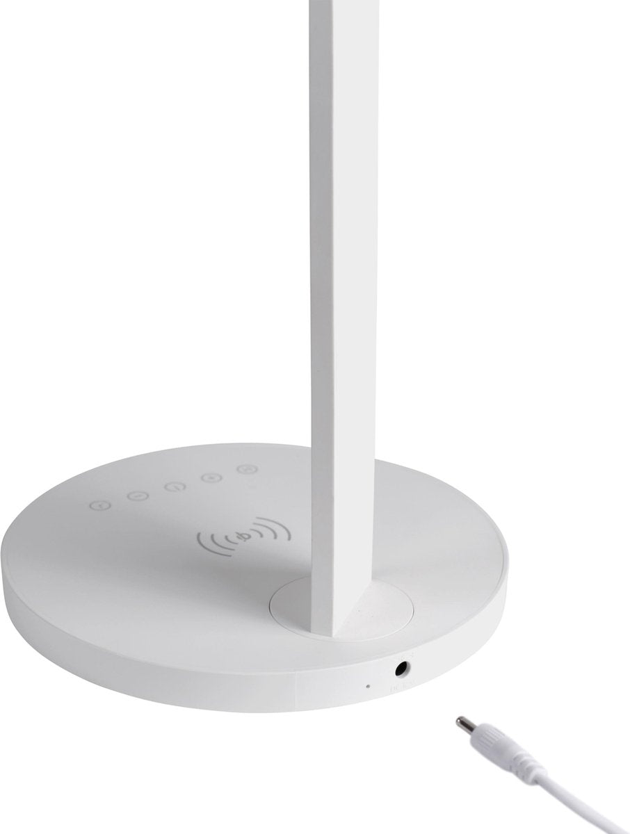 DELTACO DELO-0401 LED desk lamp - Wireless fast charging - Timer function - White
