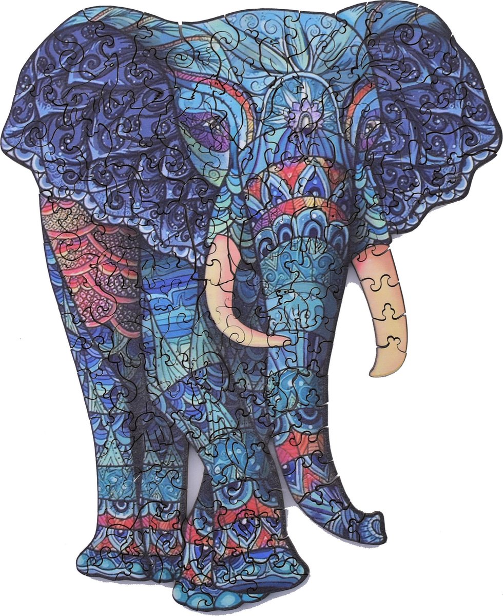 Legpuzzel olifant - houten puzzel - 34.7 x 27.5cm - 250 stuks