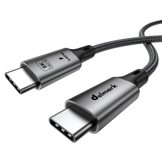 Delmark USB-C 4.0 Kabel - 1 meter- USB4 40Gbps, 8K Video, PD 240W - Fast Charging - Thunderbolt 3/4 Compatibel