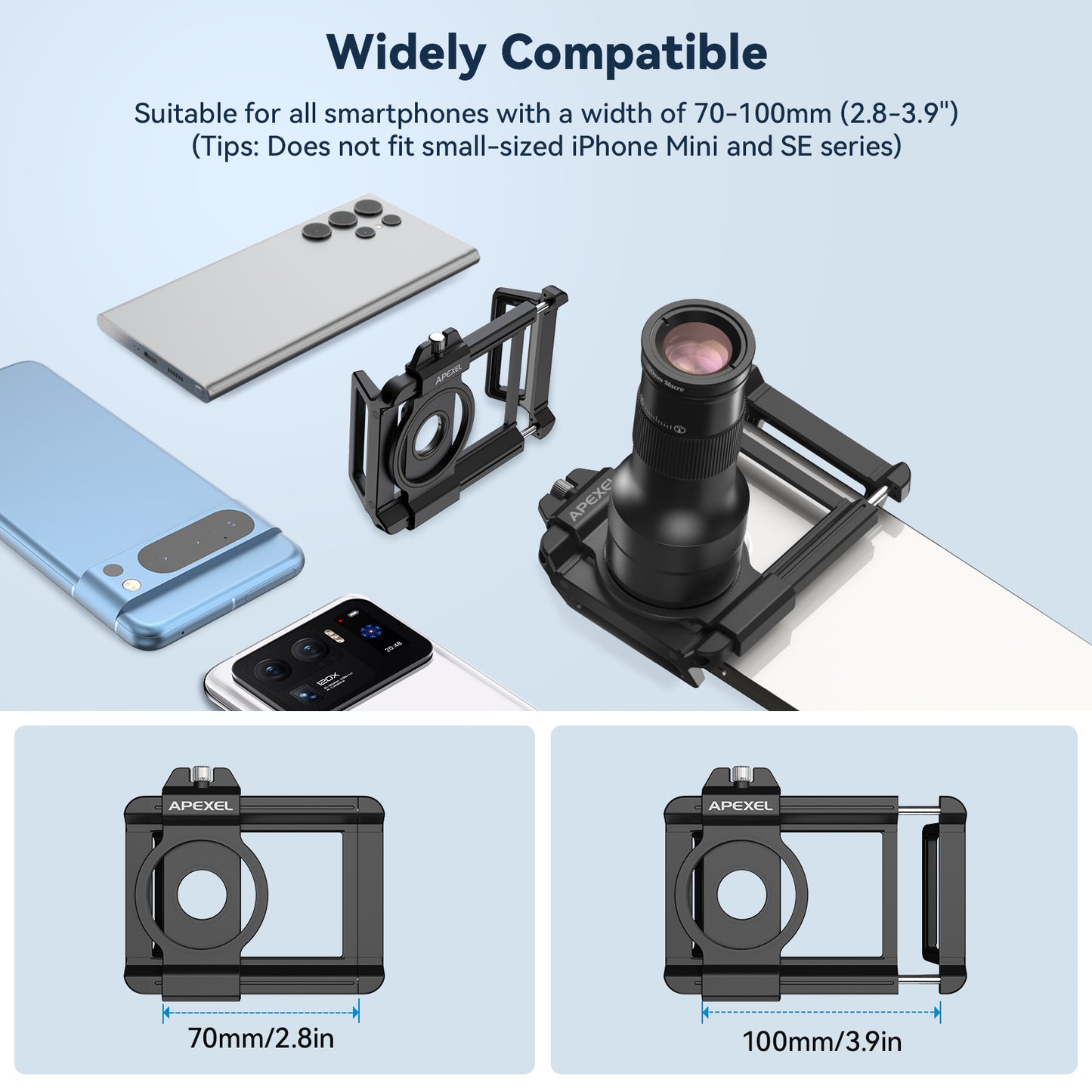 APEXEL 2-in-1 Smartphone Lens - Ultra HD - Telelens en Macrolens - Geschikt voor smartphones