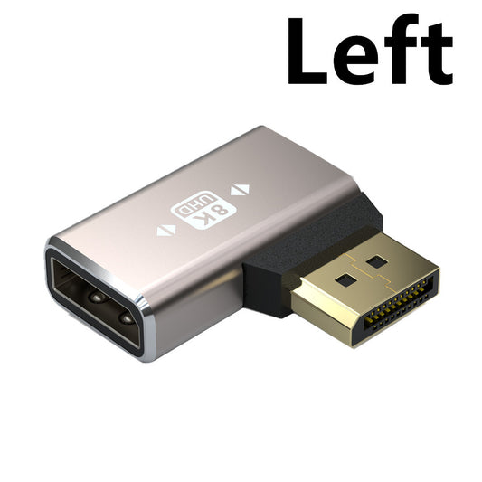 NÖRDIC Displayport Haakse Adapter - Male naar Female - 8K60Hz -Geschikt voor PC, Laptop & Dockingstation