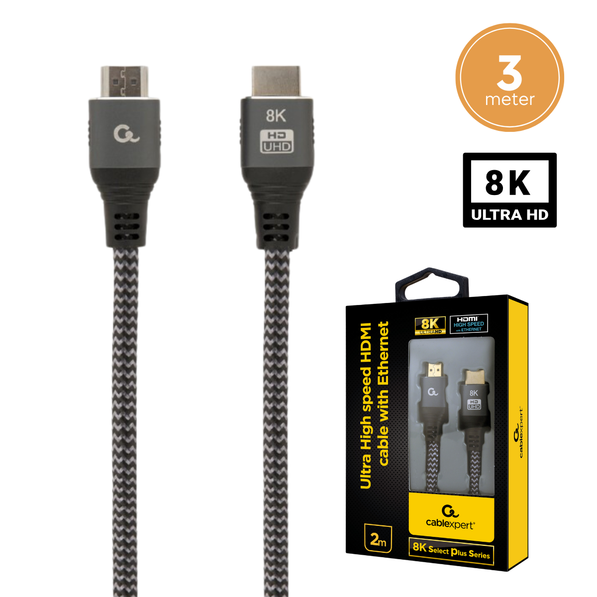 Gembird Ultra High-Speed HDMI 2.1 Kabel – 8K60Hz – Mit Ethernet – Premium-Qualität