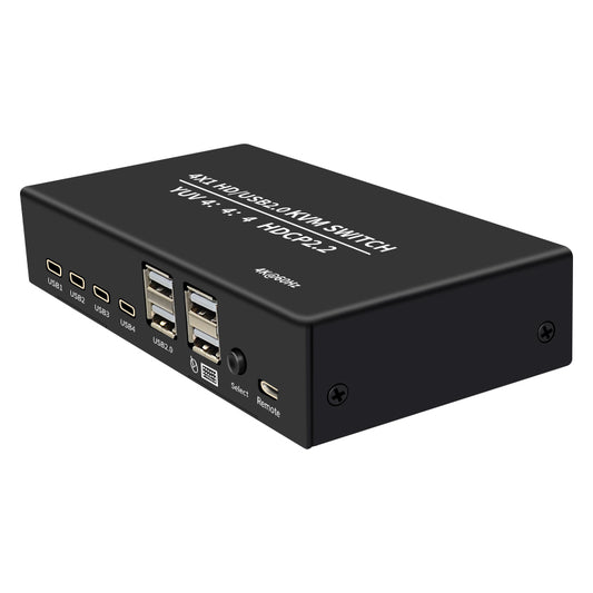 NÖRDIC KVM Switch - 4 PCs to 1 HDMI - 4K@60Hz & USB-C - Suitable for PC - USB & Wireless