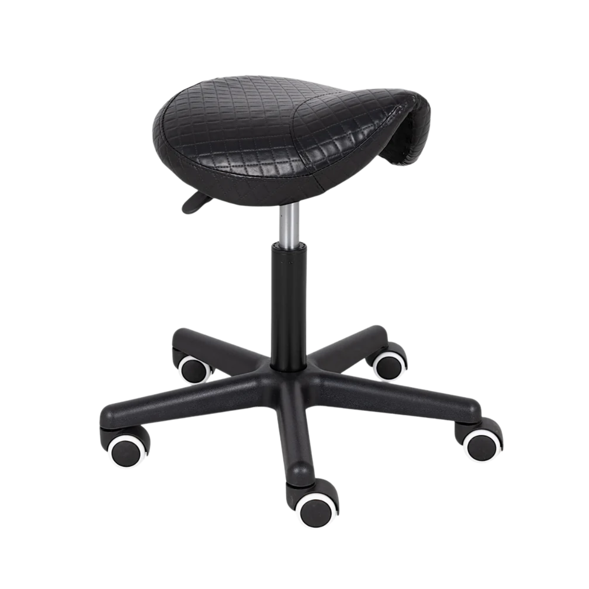 Ergonomic saddle stool on wheels - height adjustable - Max. load 150kg