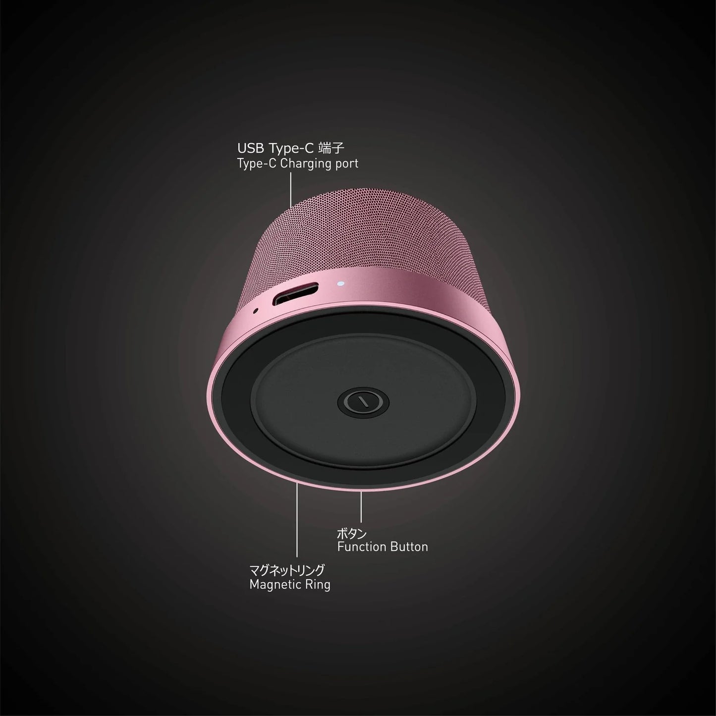 NÖRDIC Magnetische Luidspreker - Bluetooth 5.3 - 3W - TWS Stereo - Geschikt voor Tablet & Smartphone - Roze