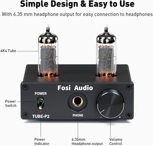 Fosi Audio Interface – Kopfhörerverstärker – Hifi Stereo Set – Geeignet für MP3, Headset, Smartphone, Laptop & Tablet
