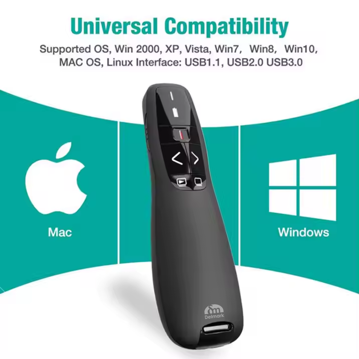 Draadloze Presenter - Presentatie klikker - Wireless Presenter - Powerpoint afstandsbediening - Laser Pointer - Met USB adapter