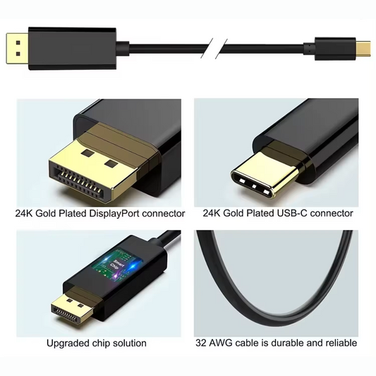Delmark USB-C naar Displayport - 1.8m - 4K60Hz - USB-C Laptop naar Displayport Monitor