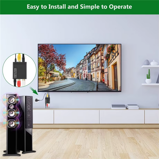 Delmark Digitaal naar Analoog Audio Converter - Toslink naar RCA of AUX hoofdtelefoon 3.5mm jack - Coax naar RCA