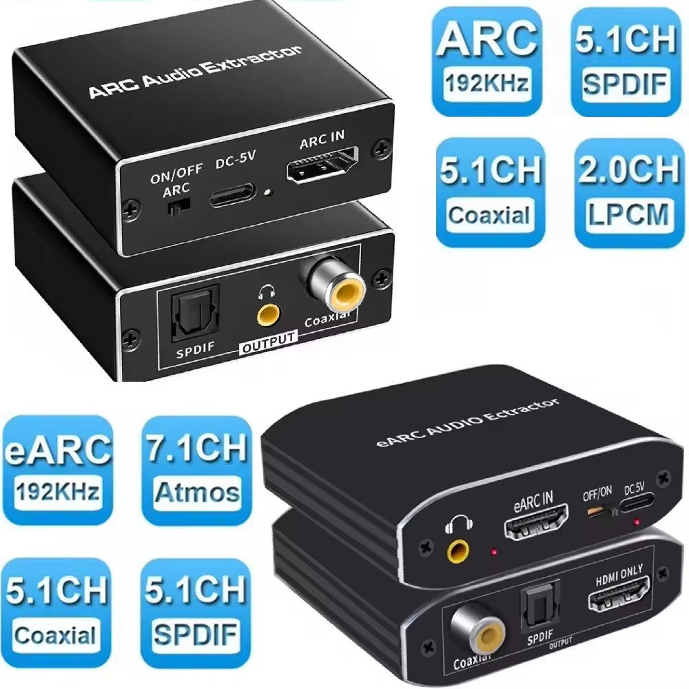 NÖRDIC SGM-236 HDMI 2.1 Audio Extractor - eARC/ARC - 7.1 Audio - Dolby Atmos, Coaxial, S/PDIF, AUX