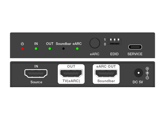NÖRDIC HDMI 2.1 Audio Extractor - eARC/ARC - Suitable for Soundbar - 8K60Hz, 4K120Hz - 1080P - 48Gbps