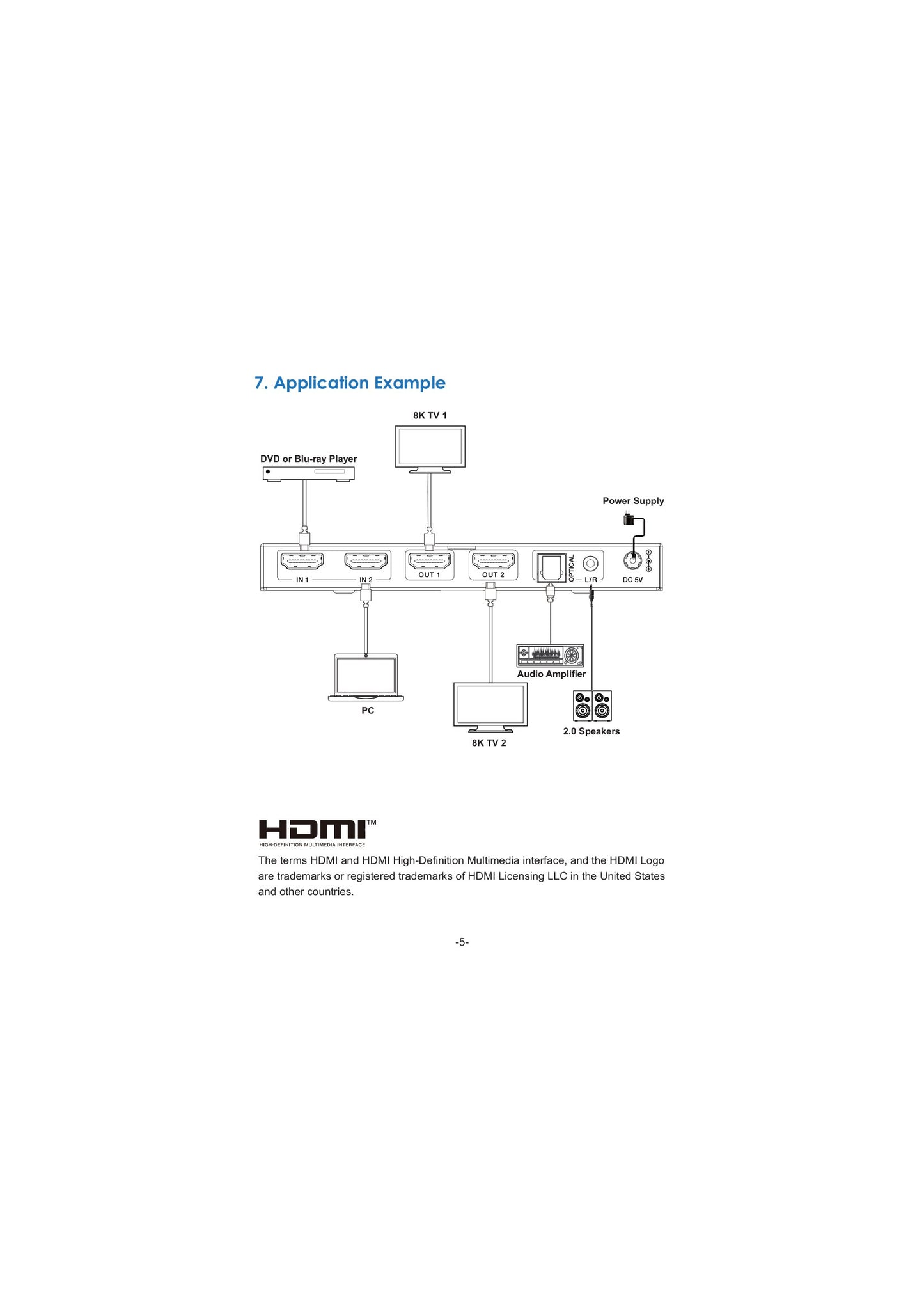 NÖRDIC HDMI Matrix Switch 2x2 - 8K 60Hz - 4K 120Hz - Met Audio Extractor Toslink & AUX - HDMI 2.1 - Met Afstandsbediening